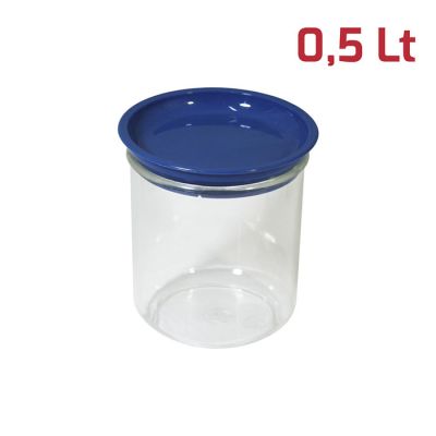 Barattolo Like Tondo 0,5L Coperchio Azzurro
