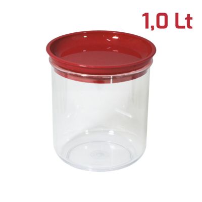 Barattolo Like Tondo 1L Coperchio Rosso