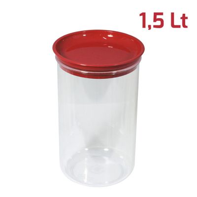 Barattolo Like Tondo 1,5L Coperchio Rosso