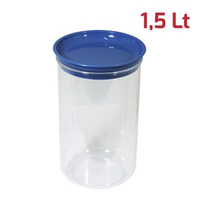 Barattolo Like Tondo 1,5L Coperchio Azzurro