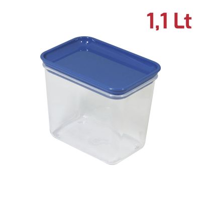 Barattolo Like Rettangolare 1,1L Cop. Azzurro