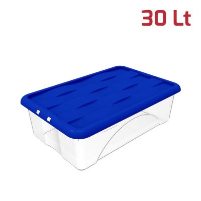 Storage Box Dune 30Lt Trasp + Cop Blu Brillante