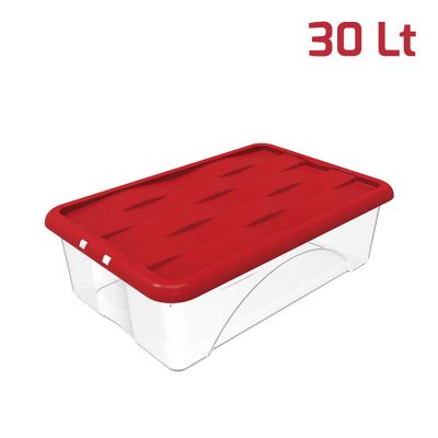 Storage Box Dune 30Lt Base Trasp + Cop Rosso