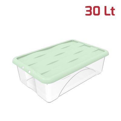 Storage Box Dune 30Lt Trasparente + Cop V Salvia
