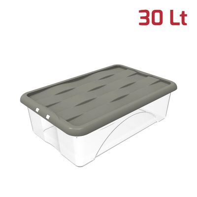 Storage Box Dune 30Lt Base Trasp + Cop Grigio