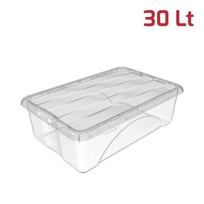Storage Box Dune 30Lt Trasparente con Cop Traspar