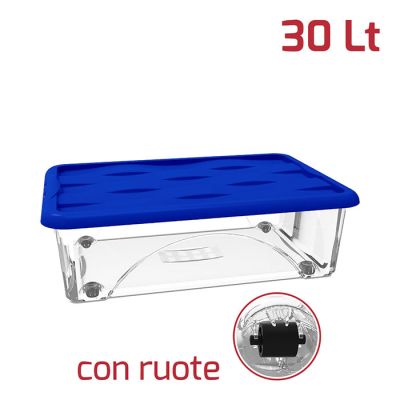 Storage Box Dune 30Lt Con Ruote Trasp + Cop Blu