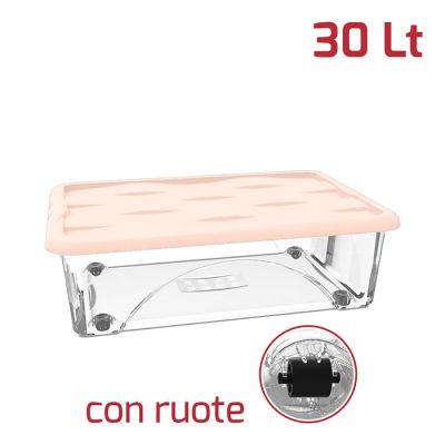 Storage Box Dune 30Lt Con Ruote Trasp + Cop Rosa