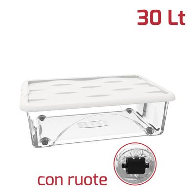 Base Storage Box Dune 30Lt c/Ruote + Cop Bianco pa