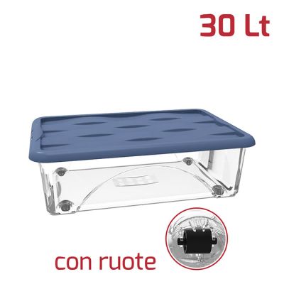 Storage Box Dune 30L C/Ruote Trasp+Cop Nordic Blue