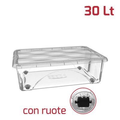 Base Storage Box Dune 30Lt Con Ruote Trasparente