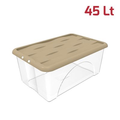 Storage Box Dune 45Lt Base Trasp+Cop Grigio Tortor