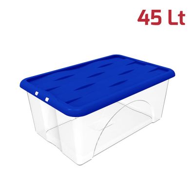 Storage Box Dune 45Lt Base Trasp+Cop Blu Brillante