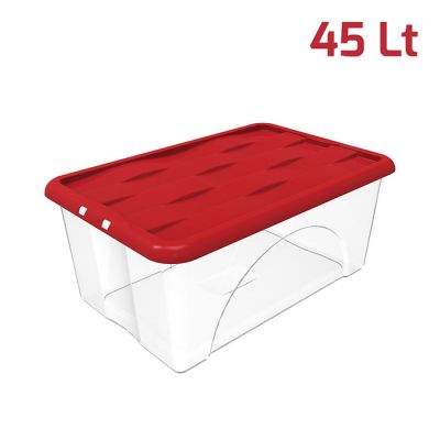 Storage Box Dune 45Lt Base Trasp + Cop Rosso
