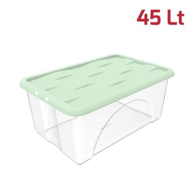 Storage Box Dune 45Lt Base Trasp+Cop Verde Salvia