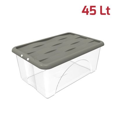 Storage Box Dune 45Lt Base Trasp + Cop Grigio
