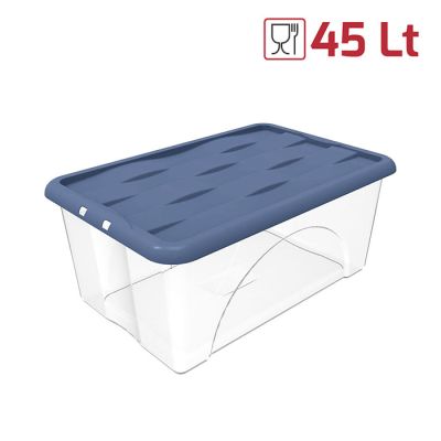 Storage Box Dune 45Lt Base Trasp+Cop Nordic Blue