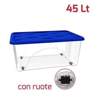 Storage Box Dune 45Lt Con Ruote e Coperchio Blu
