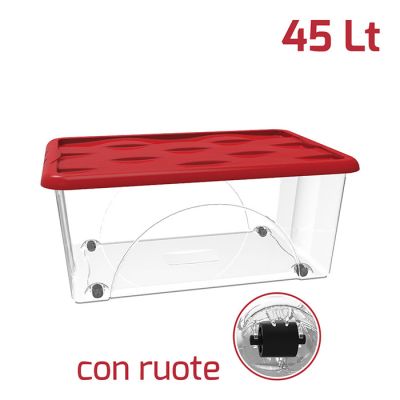 Storage Box Dune 45Lt Con Ruote e Coperchio Rosso