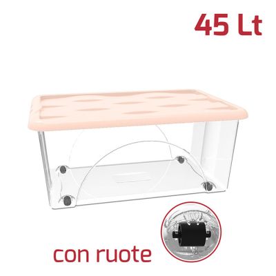 Storage Box Dune 45Lt Con Ruote e Coperchio Rosa