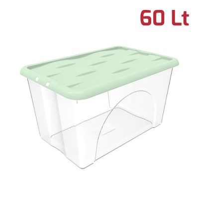 Storage Box Dune 60Lt Base Trasp+Cop Verde Salvia