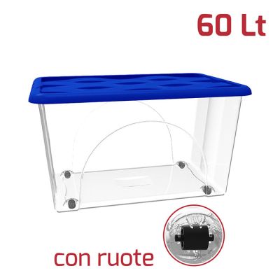 Storage Box Dune 60Lt Con Ruote Coperchio Blu