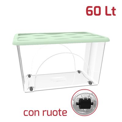 Storage Box Dune 60Lt Con Ruote Coperchio V Salvia