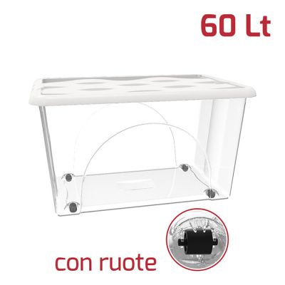 Storage Box Dune 60Lt C/Ruote+Cop Bianco Panna