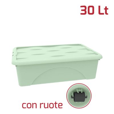 Storage Box Dune 30Lt C/Ruote Verde Salvia