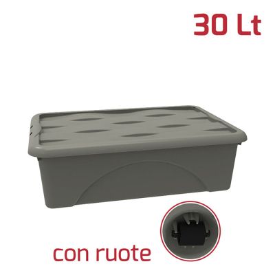 Storage Box Dune 30Lt C/Ruote Grigio Talpa