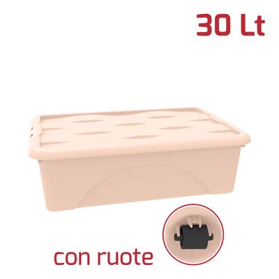 Storage Box Dune 30Lt C/Ruote Rosa Antico