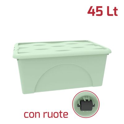 Storage Box Dune 45Lt C/Ruote Verde Salvia