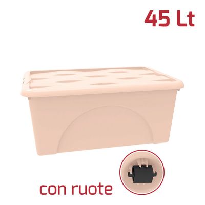 Storage Box Dune 45Lt C/Ruote Rosa Antico