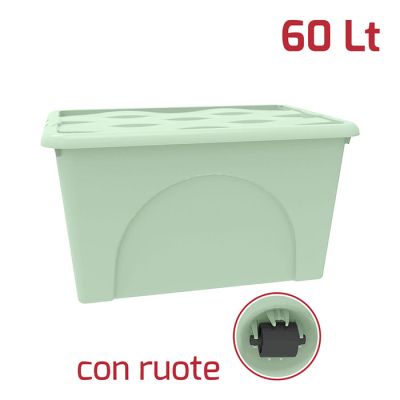 Storage Box Dune 60Lt C/Ruote Verde Salvia