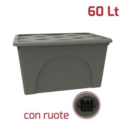 Storage Box Dune 60Lt C/Ruote Grigio Talpa