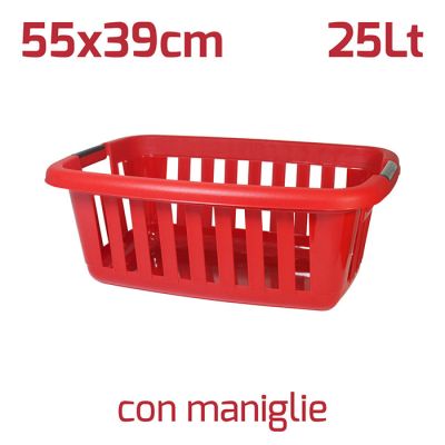 Cesta Anthares Rosso Brillante con Maniglie
