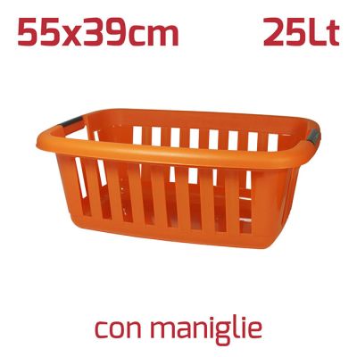 Cesta Anthares Arancio Brillante con Maniglie