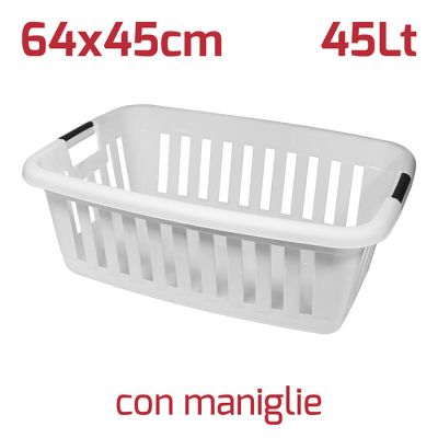 Cesta Athena Bianco Ghiaccio con Maniglie