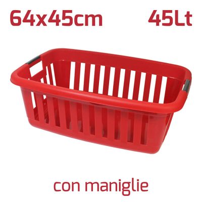 Cesta Athena Rosso Brillante con Maniglie