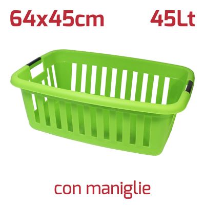 Cesta Athena Verde Brillante con Maniglie
