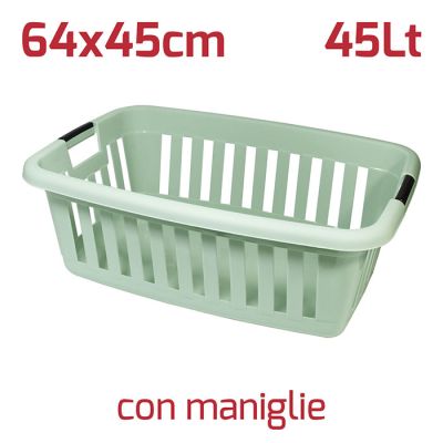 Cesta Athena Verde Salvia con Maniglie