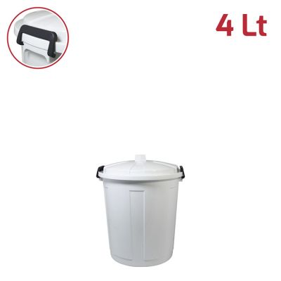 Mini Bin 4Lt Bianco con Chiusure in Plastica