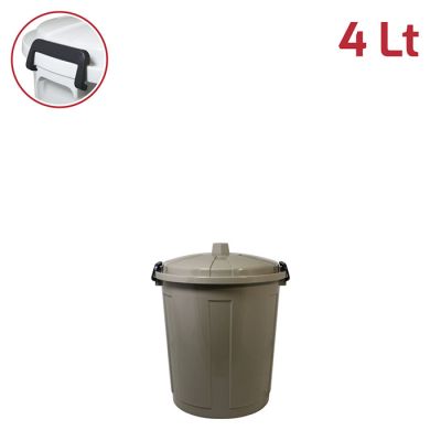 Mini Bin 4Lt Mocha con Chiusure in Plastica