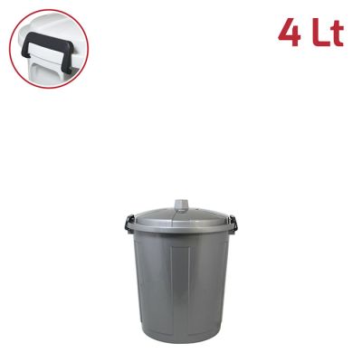 Mini Bin 4Lt Silver con Chiusure in Plastica