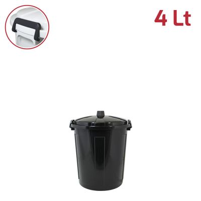 Mini Bin 4Lt Nero con Chiusure in Plastica