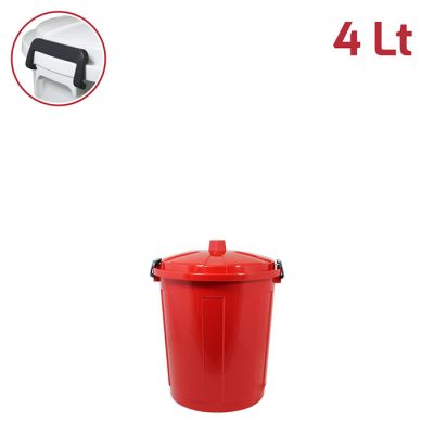 Mini Bin 4Lt Rosso con Chiusure in Plastica
