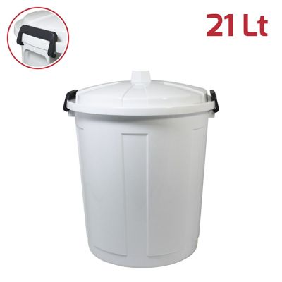 Maxi Bin 21Lt Bianco con Chiusure in Plastica