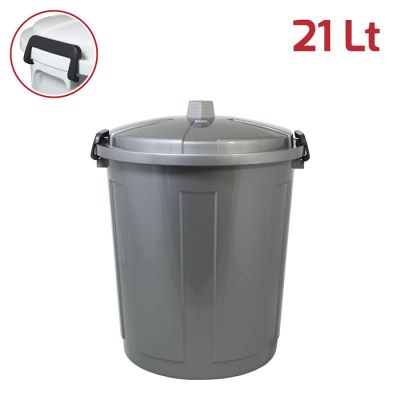 Maxi Bin 21Lt Silver con Chiusure in Plastica