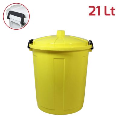 Maxi Bin 21Lt Giallo con Chiusure in Plastica