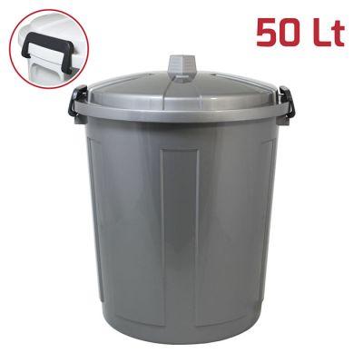 Big Bin 50Lt Silver con Chiusure in Plastica
